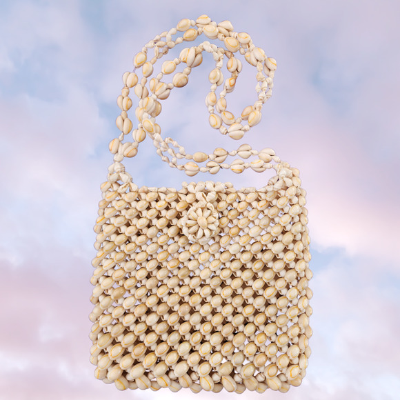 Handmade Handbags - Vtg Unique Handmade Cowrie Seashell Handbag Shoulder Boho Beach Fairy Purse